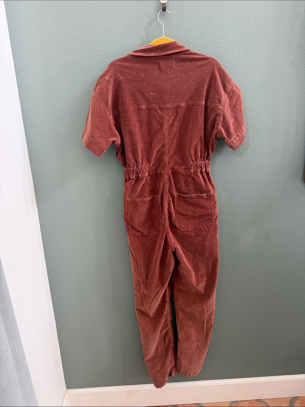 Free People Brick Brown Short-Sleeve Utility Jumpsuit - Picture 7 of 9